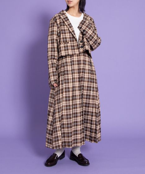 チェックプリーツロングスカート[商品：PN25AWR-019] - PUNYUS Online