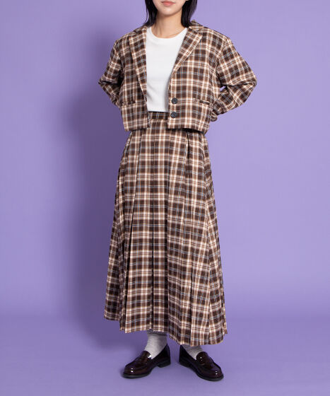 チェックプリーツロングスカート[商品：PN25AWR-019] - PUNYUS Online