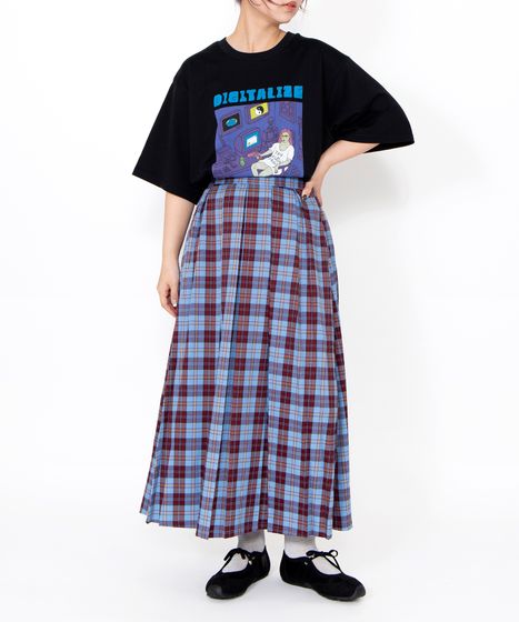 pleats please半袖トップス ピンク×ブルーチェック柄 PLEATS PLEASE イッセイミヤケ タータン チェック ブラウス L 青