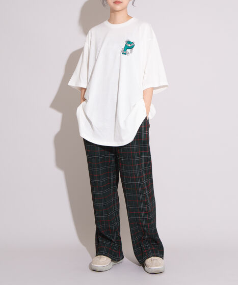 セルフカットチェックプリーツパンツ[商品：PN25AWR-022] - PUNYUS