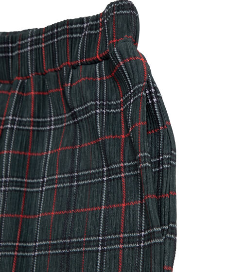 セルフカットチェックプリーツパンツ[商品：PN25AWR-022] - PUNYUS