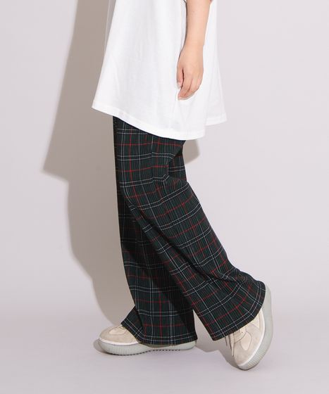 セルフカットチェックプリーツパンツ[商品：PN25AWR-022] - PUNYUS