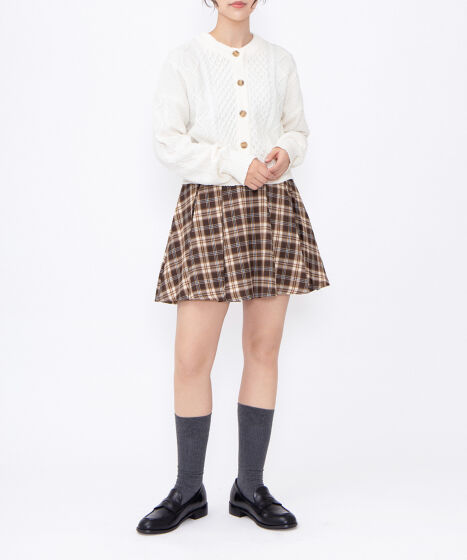 ボックスプリーツチェックミニスカート[商品：PN25AWR-026] - PUNYUS