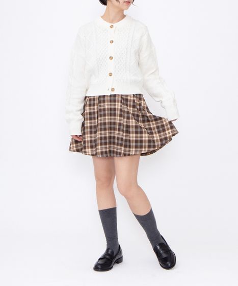 ボックスプリーツチェックミニスカート[商品：PN25AWR-026] - PUNYUS