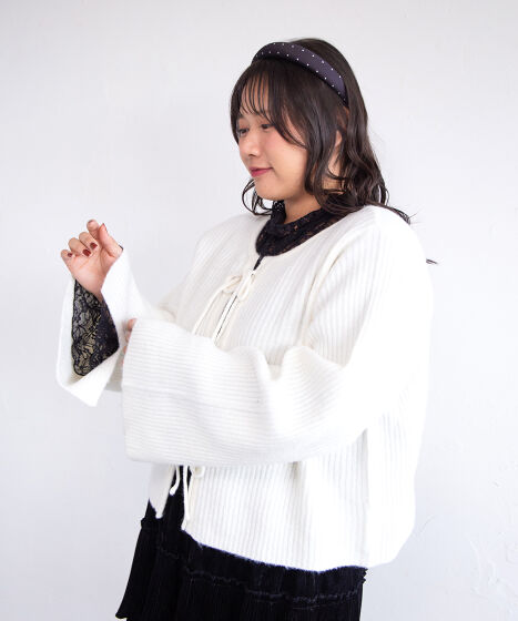 フロントリボンカーディガン[商品：PN25AWR-032] - PUNYUS Online