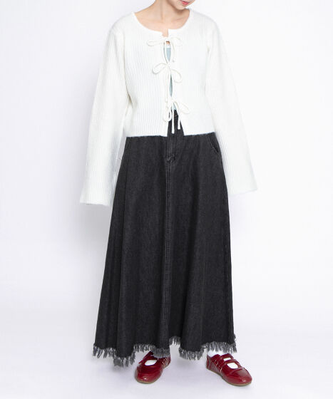 フロントリボンカーディガン[商品：PN25AWR-032] - PUNYUS Online