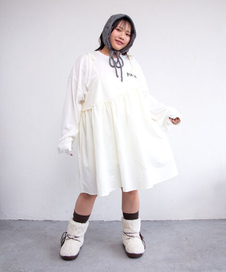 ナイロンリメイクキャミワンピース[商品：PN25AWR-034] - PUNYUS