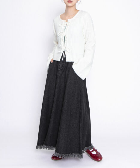 フリンジロングスカート[商品：PN25AWR-036] - PUNYUS Online Store