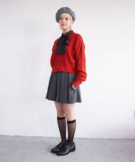 リボン付きドットブラウス[商品：PN25AWR-045] - PUNYUS Online Store