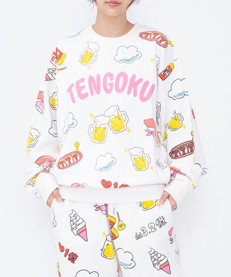 新サイズ】天国と地獄総柄スウェット[商品：PN25SS-001-1-15] - PUNYUS