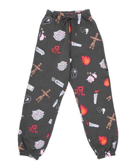 新サイズ】天国と地獄総柄スウェットパンツ[商品：PN25SS-001-2-15