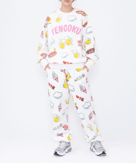 新サイズ】天国と地獄総柄スウェットパンツ[商品：PN25SS-001-2-15