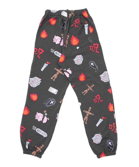 新サイズ】天国と地獄総柄スウェットパンツ[商品：PN25SS-001-2-15