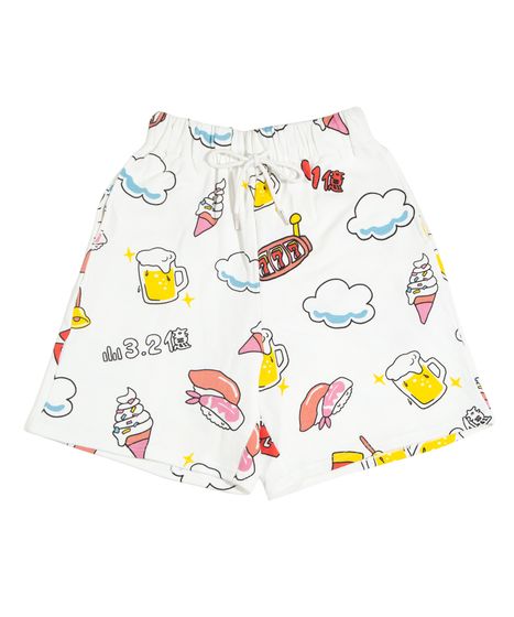 新サイズ】天国と地獄総柄スウェットショートパンツ[商品：PN25SS-001