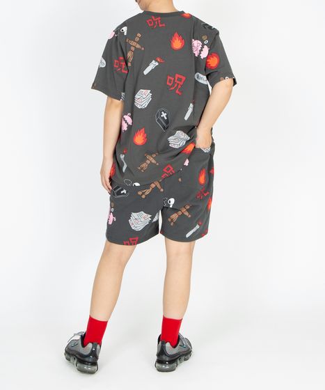新サイズ】天国と地獄総柄スウェットショートパンツ[商品：PN25SS-001