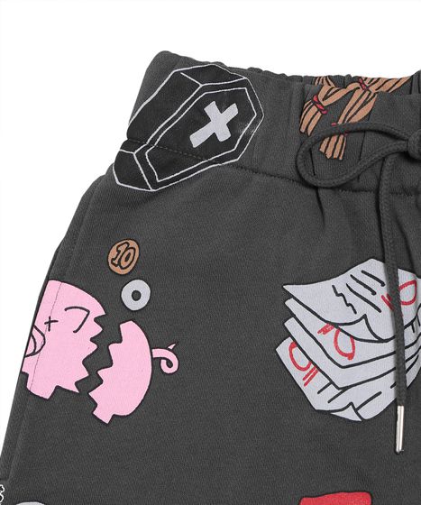 天国と地獄総柄スウェットショーパン[商品：PN25SS-001-3] - PUNYUS