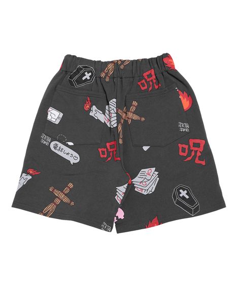 天国と地獄総柄スウェットショーパン[商品：PN25SS-001-3] - PUNYUS