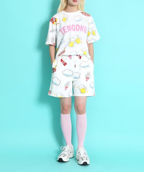 天国と地獄総柄スウェットショーパン[商品：PN25SS-001-3] - PUNYUS