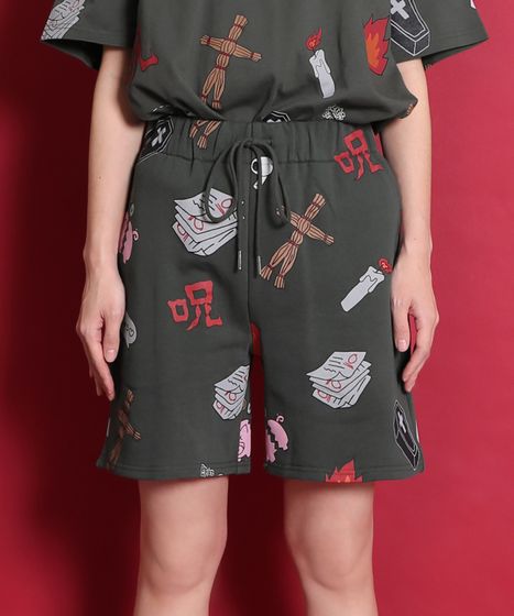 天国と地獄総柄スウェットショーパン[商品：PN25SS-001-3] - PUNYUS