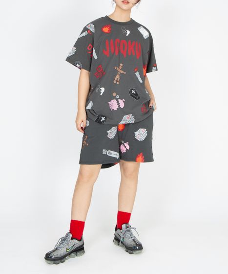 新サイズ】天国と地獄総柄Tシャツ[商品：PN25SS-001-4-15] - PUNYUS