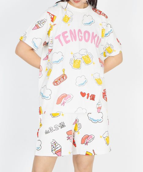 punyusan様ご依頼品おまとめ4点 新サイズ】天国と地獄総柄Tシャツ[商品：PN25SS-001-4-15] - PUNYUS