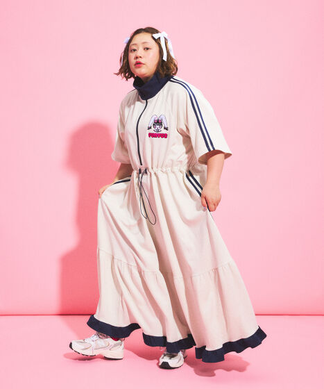 PUNYUS Rabbit girl 半袖ジャージワンピース Rabbit girl半袖ジャージワンピース[商品：PN25SS-011] - PUNYUS