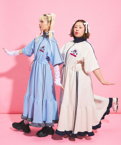 Rabbit girl半袖ジャージワンピース[商品：PN25SS-011] - PUNYUS