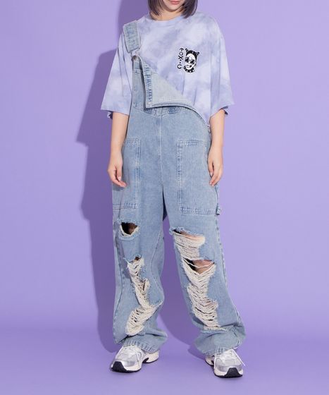 ダメージデニムオーバーオール[商品：PN25SS-013] - PUNYUS Online