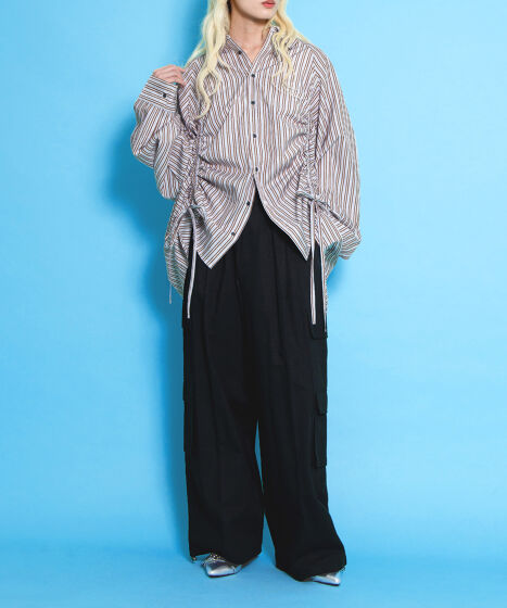 ドロストストライプシャツ[商品：PN25SS-014] - PUNYUS Online Store