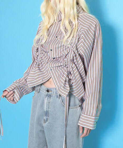 ウ*メ様 Fiorucci ストライプシャツ ドロストストライプシャツ[商品