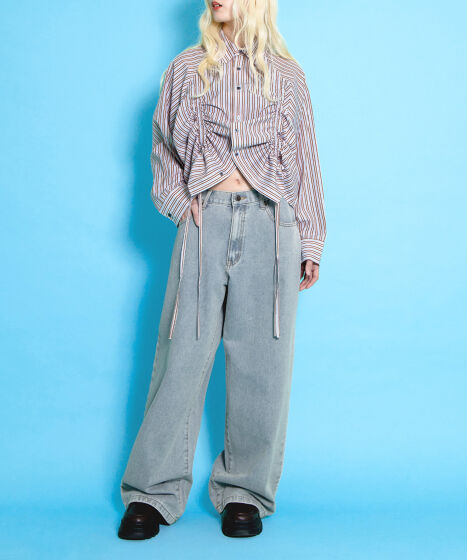 ウ*メ様 Fiorucci ストライプシャツ ウ*メ様 Fiorucci ストライプシャツ ドロストストライプシャツ[商品