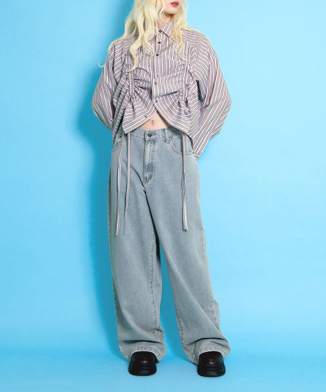 ドロストストライプシャツ[商品：PN25SS-014] - PUNYUS Online Store