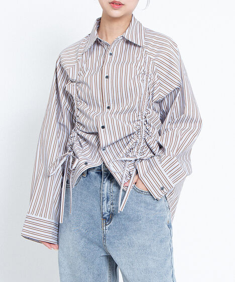 ドロストストライプシャツ[商品：PN25SS-014] - PUNYUS Online Store