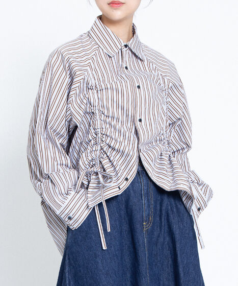 ドロストストライプシャツ[商品：PN25SS-014] - PUNYUS Online Store