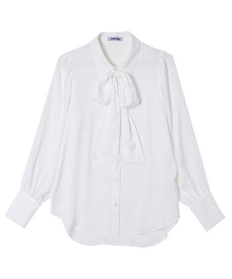 リボン付きブラウス[商品：PN25SS-015] - PUNYUS Online Store / 公式通販