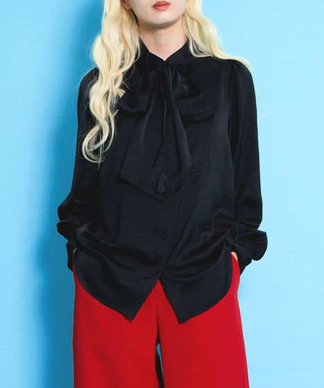 リボン付きブラウス[商品：PN25SS-015] - PUNYUS Online Store / 公式通販