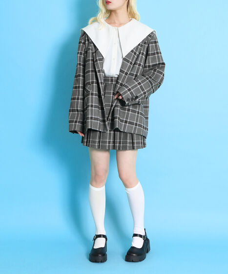 チェックオーバーテーラードジャケット[商品：PN25SS-018