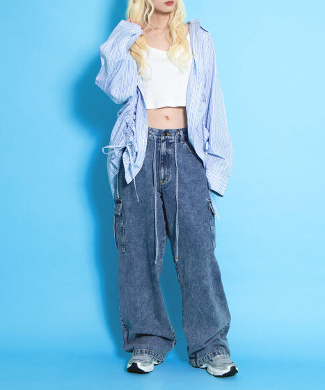 カーゴデニムパンツ[商品：PN25SS-019] - PUNYUS Online Store