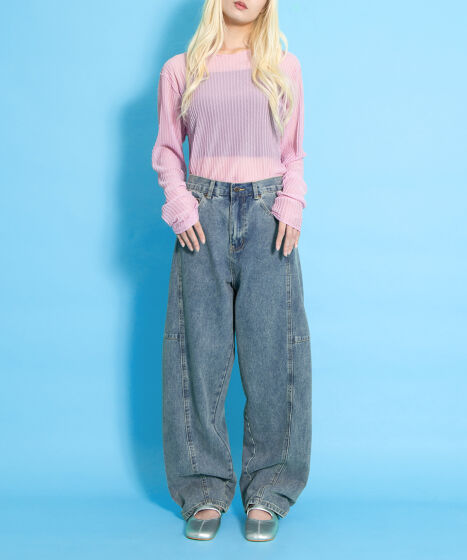 PUNYUS プニュズ バレルデニムパンツ 新品未使用 タグ付き サイズ4 バレルデニムパンツ[商品：PN25SS-020] - PUNYUS Online Store