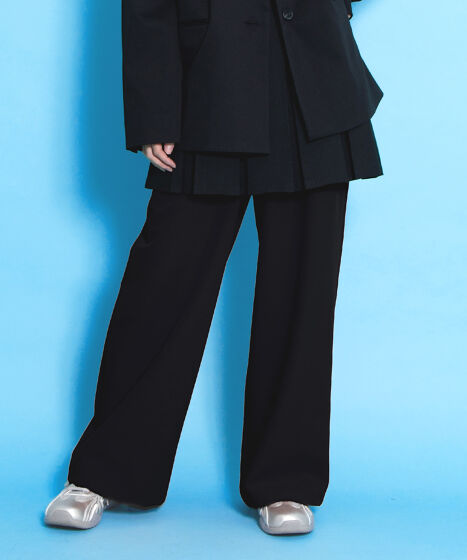 タックパンツ カラー ブラック / サイズ 2 2タックカラーパンツ[商品：PN25SS-021] - PUNYUS Online Store