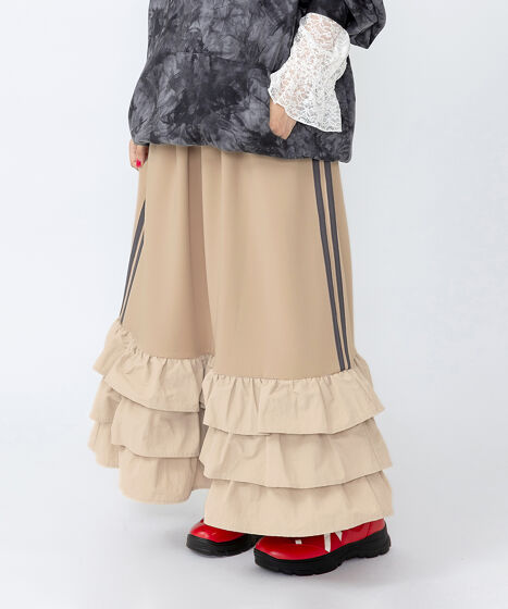 フリルティアードジャージロングスカート[商品：PN25SS-024] - PUNYUS