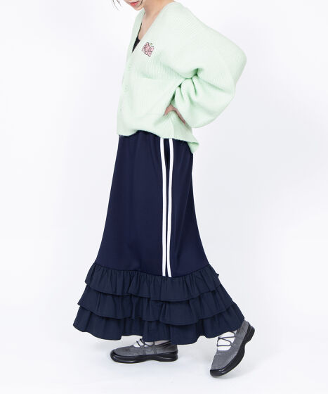 フリルティアードジャージロングスカート[商品：PN25SS-024] - PUNYUS