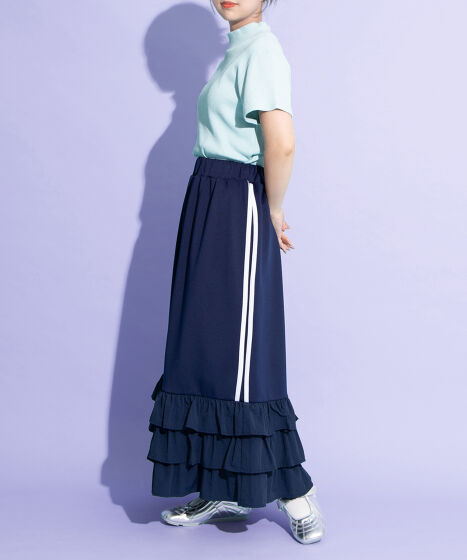 フリルティアードジャージロングスカート[商品：PN25SS-024