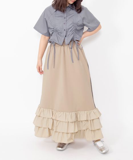 フリルティアードジャージロングスカート[商品：PN25SS-024] - PUNYUS