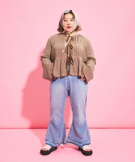 45rpm ボンボン　フリンジ　ウール　コート　ピンク　サイズ0 ファーコート キッズ プリンセス リボン コート ジャケット