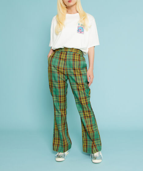 センタープレスチェックフレアパンツ[商品：PN25SS-028