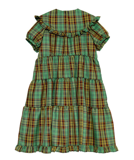 パフスリーブティアードチェックワンピース[商品：PN25SS-029
