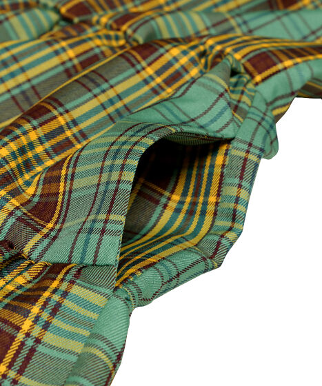 パフスリーブティアードチェックワンピース[商品：PN25SS-029