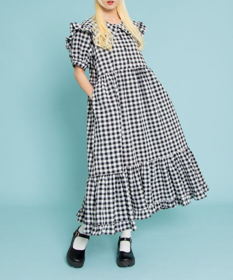 ギンガムチェックフリルワンピース[商品：PN25SS-030] - PUNYUS