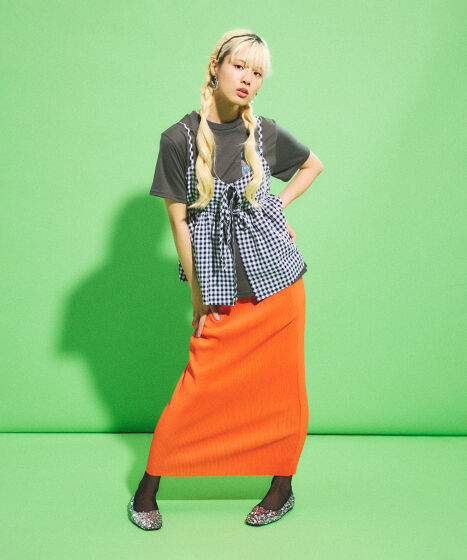 セルフカットプリーツロングスカート[商品：PN25SS-031